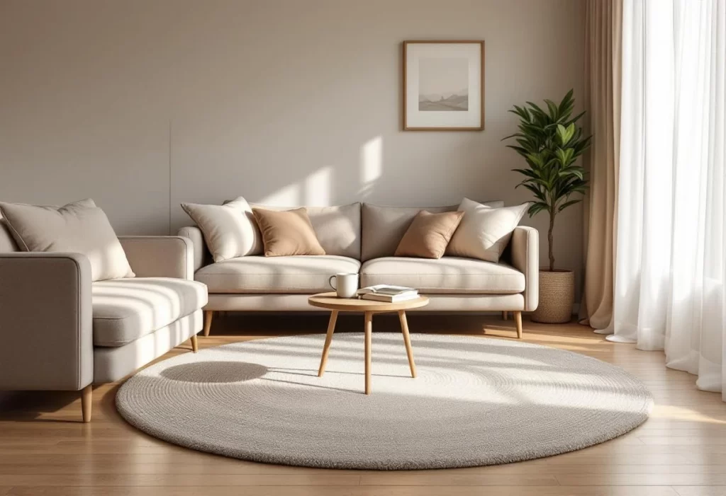 Comment délimiter un espace salon avec un tapis rond ?