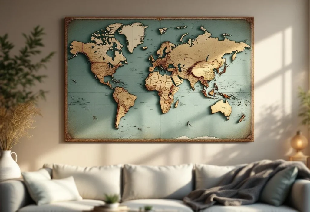 Déco murale carte du monde : idées et inspirations pour sublimer vos murs