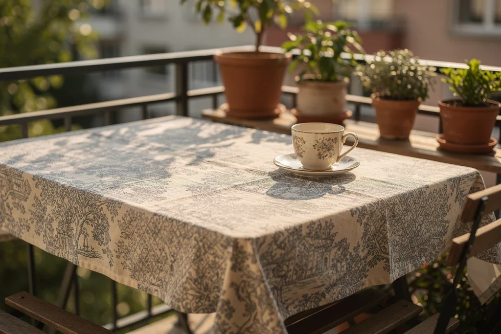Toile cirée pour table de balcon : nos idées pratiques