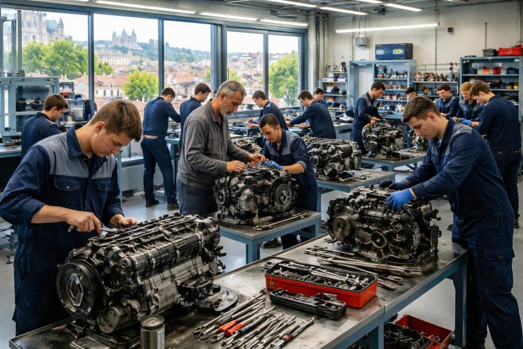 Formation mécanique automobile Lyon avec stages pratiques sur moteurs Renault, Peugeot et Citroën