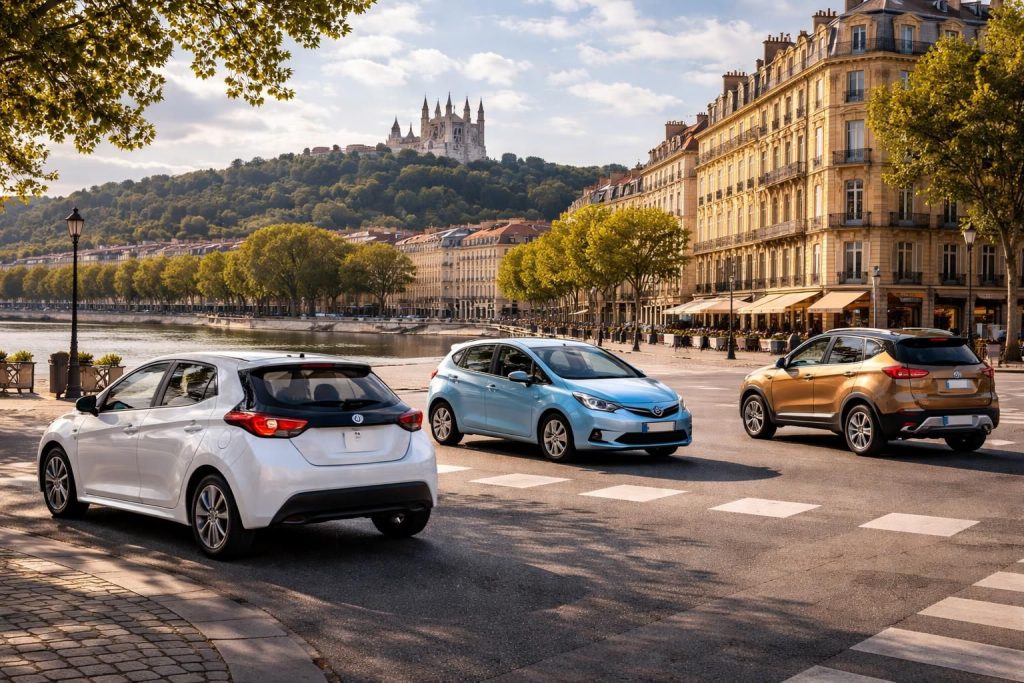 Lyon accessible en voiture hybride avec Toyota Yaris Hybrid, Honda Jazz Hybrid et Renault Captur E-Tech