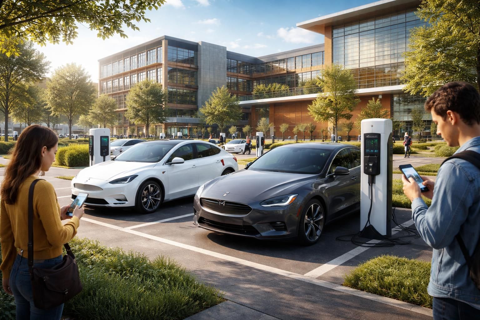 découvrez les grands sites d'enseignement offrant des parkings équipés de bornes de recharge pour tesla model y et polestar 2, facilitant ainsi la mobilité électrique des étudiants et du personnel.