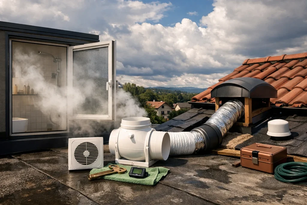 L&rsquo;humidité d&rsquo;une salle de bains se règle à la ventilation